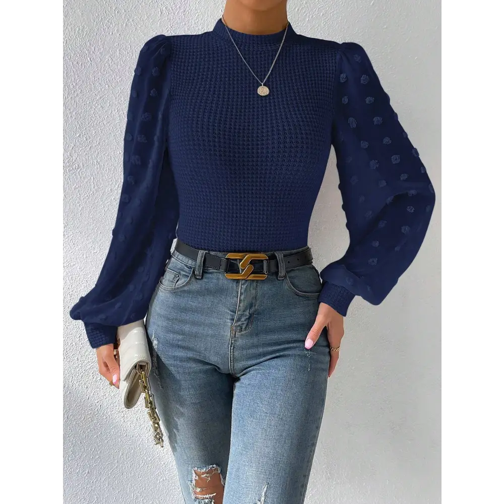 Women's Knitwear Round Neck Stitching Long Sleeve Beyond Trends Hub