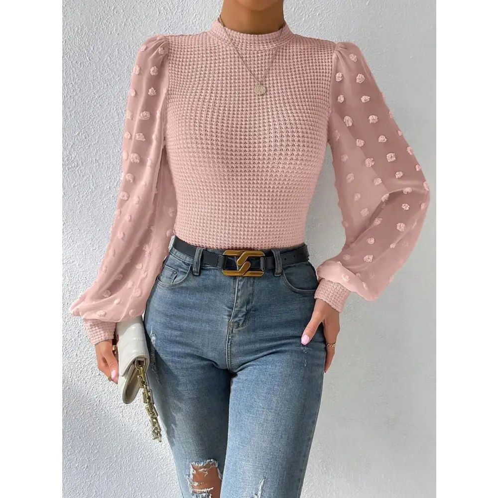 Women's Knitwear Round Neck Stitching Long Sleeve Beyond Trends Hub