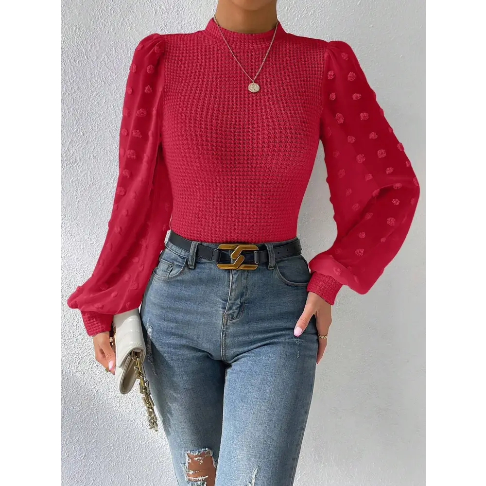 Women's Knitwear Round Neck Stitching Long Sleeve Beyond Trends Hub