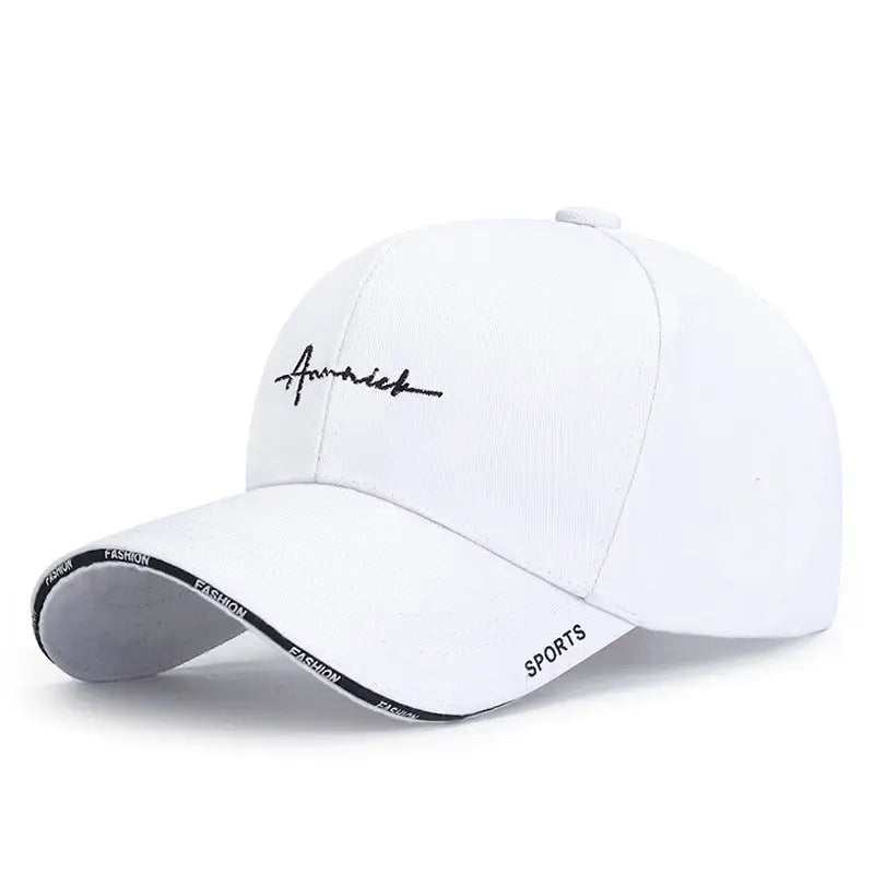 Women’s Korean-style Letter Embroidered Peaked Cap Baseball Cap - White / Adjustable