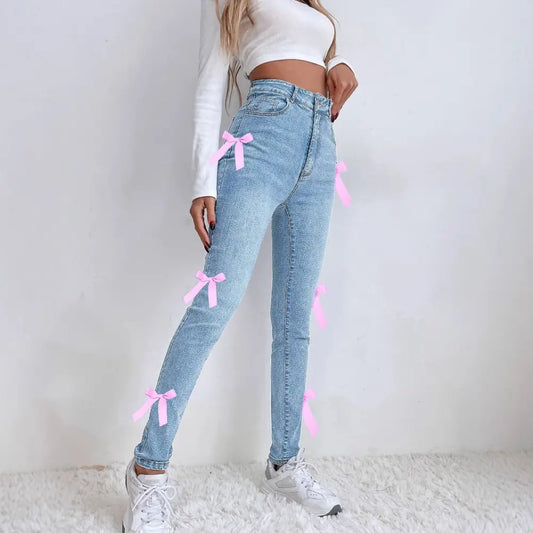 Women’s Leggings Bow Stretch Jeans