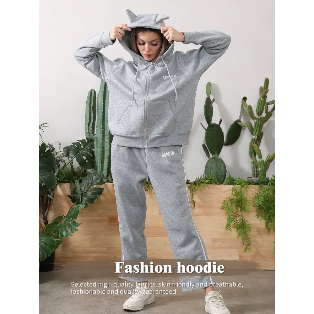 Women's Long Sleeved Hoodie Set Beyond Trends Hub