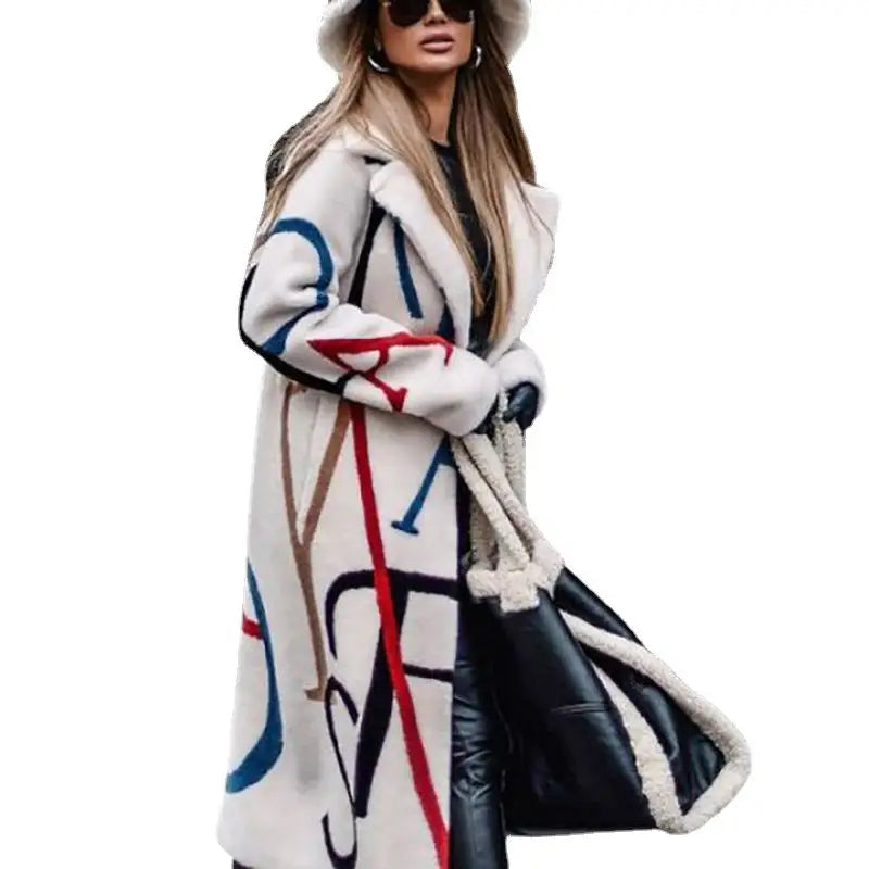 Women's Long-sleeved Lapel Plaid Mid-length Woolen Coat Beyond Trends Hub