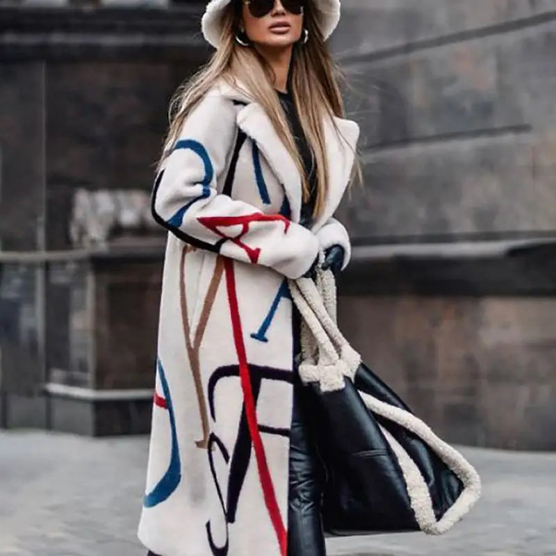 Women's Long-sleeved Lapel Plaid Mid-length Woolen Coat Beyond Trends Hub
