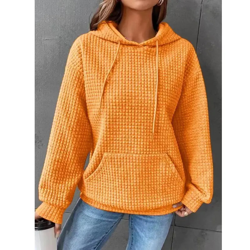 Women’s Loose Casual Solid Color Long-sleeved Sweater - Yellow / 2XL