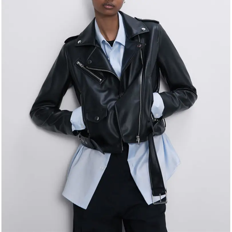Women's Motorcycle Leather Jackets Autumn New Beyond Trends Hub