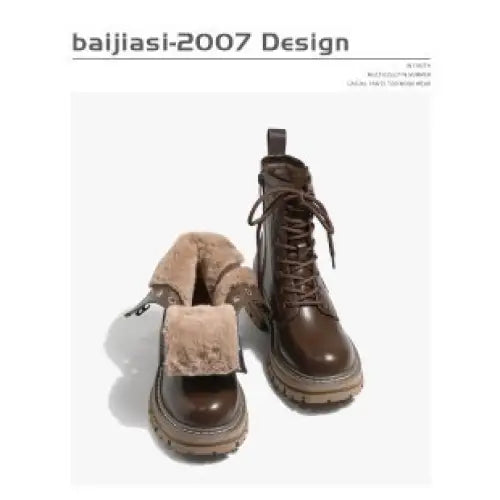 Women's New British Style Boots Fleece-lined Thickening Plus Size Beyond Trends Hub