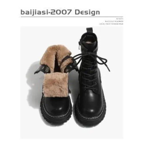 Women's New British Style Boots Fleece-lined Thickening Plus Size Beyond Trends Hub