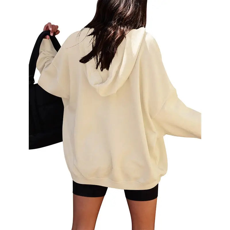 Women's Oversized Casual Hooded Pocket Sweatshirt Beyond Trends Hub