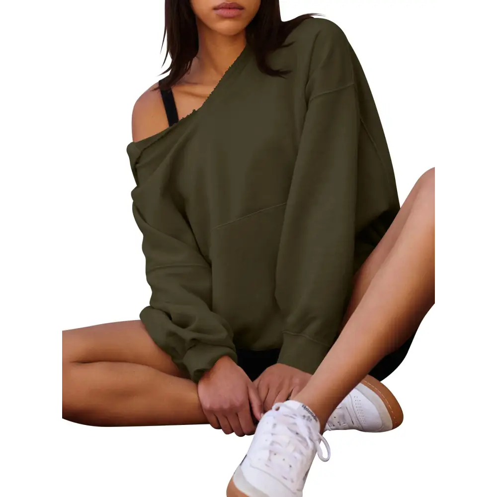Women's Oversized Casual Hooded Pocket Sweatshirt Beyond Trends Hub
