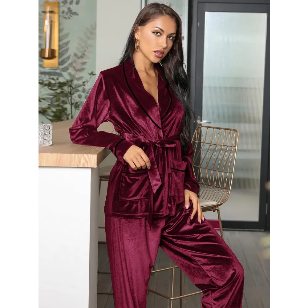 Women’s Pajamas Fleece-lined Thickened Loungewear Suit