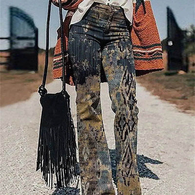 Women's Pants 3D Printed Wide-leg Pants Loose Casual Beyond Trends Hub