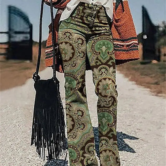 Women's Pants 3D Printed Wide-leg Pants Loose Casual Beyond Trends Hub