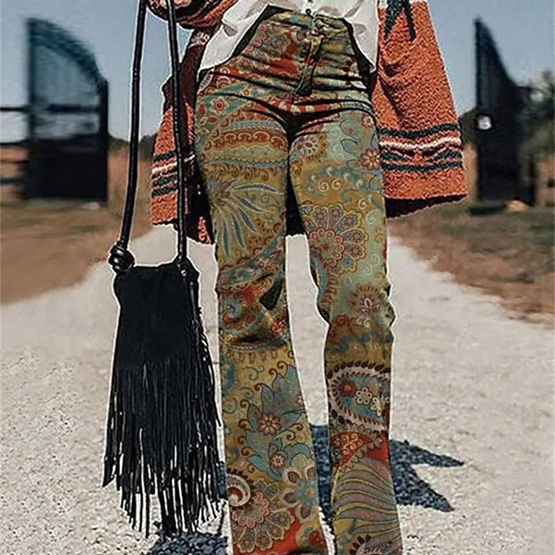 Women's Pants 3D Printed Wide-leg Pants Loose Casual Beyond Trends Hub