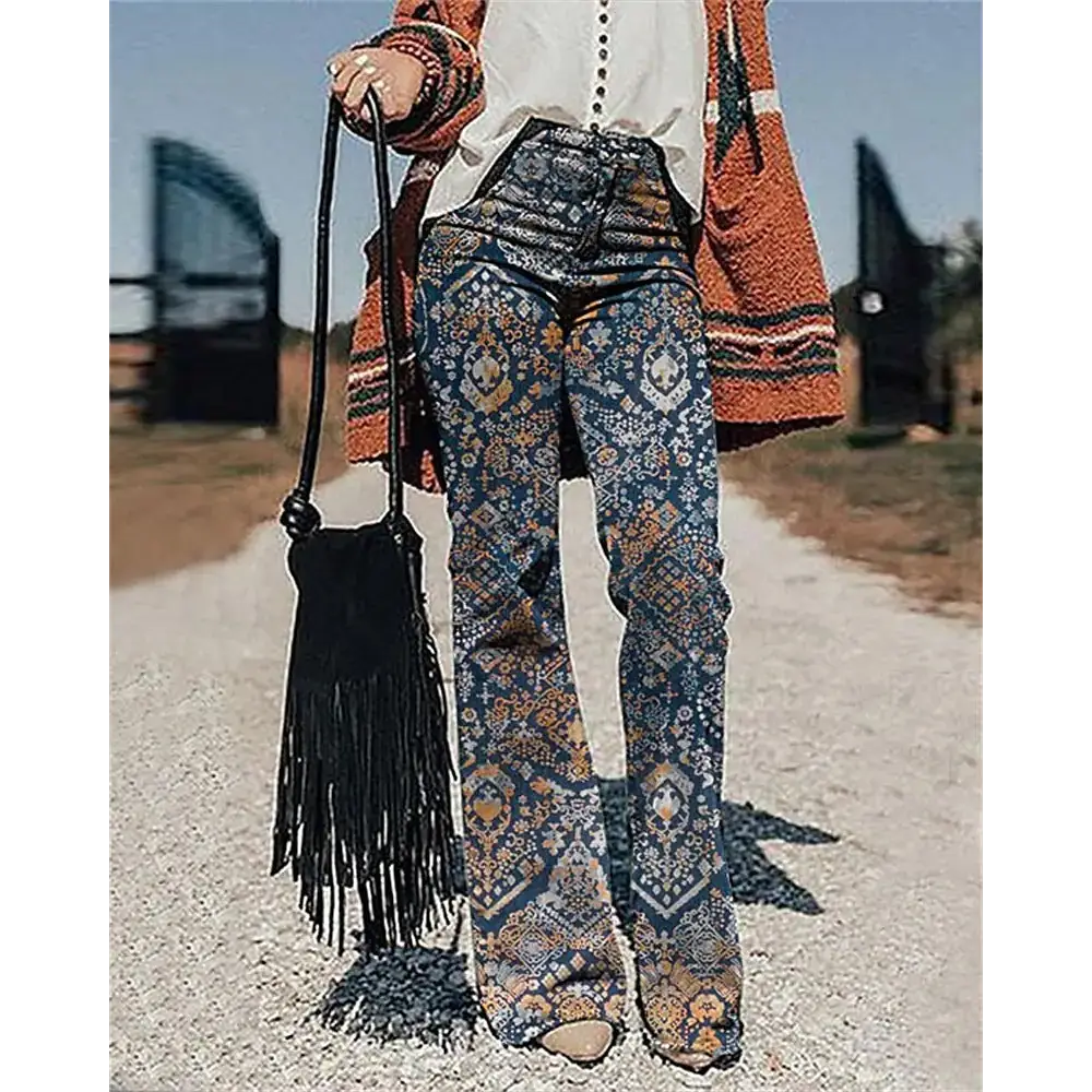 Women's Pants 3D Printed Wide-leg Pants Loose Casual Beyond Trends Hub