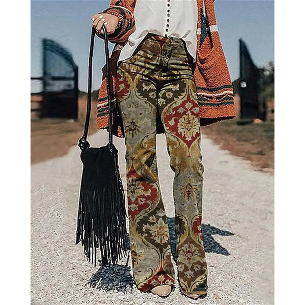 Women's Pants 3D Printed Wide-leg Pants Loose Casual Beyond Trends Hub