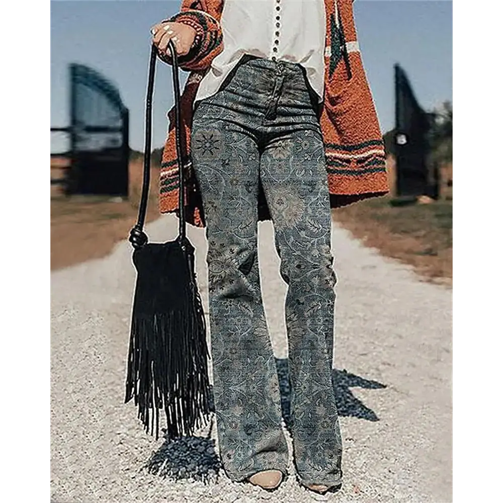 Women's Pants 3D Printed Wide-leg Pants Loose Casual Beyond Trends Hub