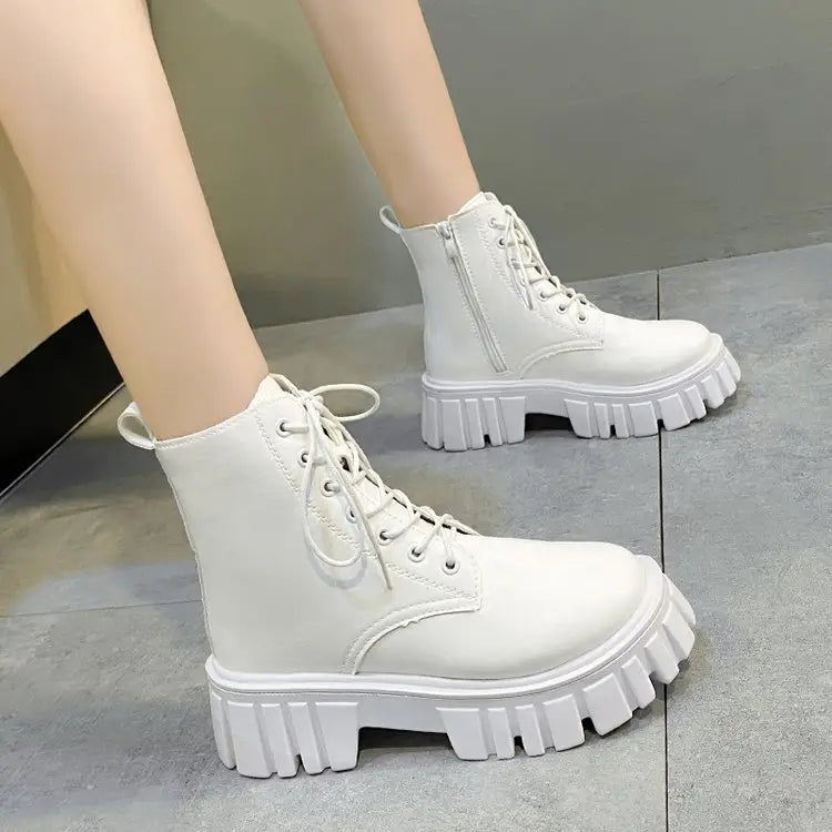 Women's Platform Lace-up Side Zip Boots Beyond Trends Hub
