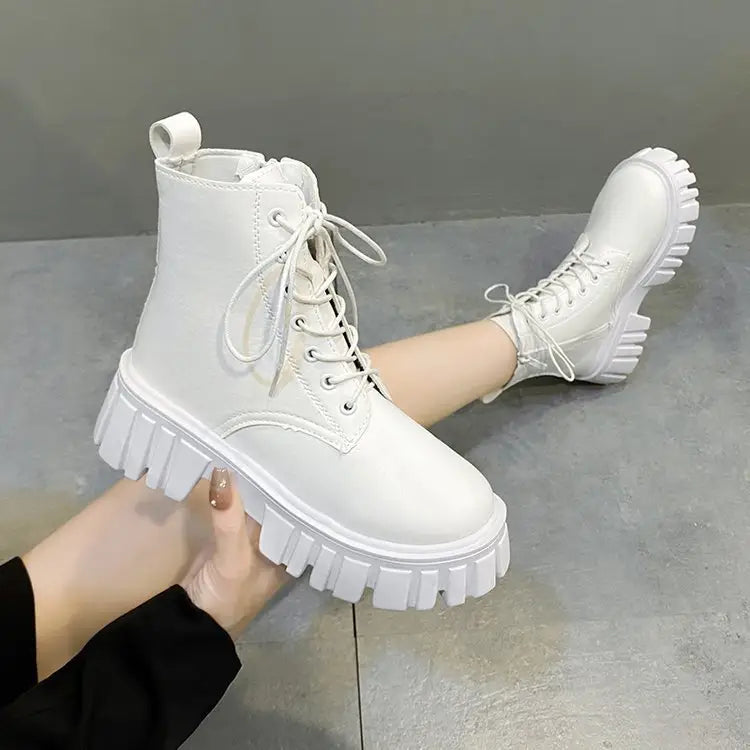 Women's Platform Lace-up Side Zip Boots Beyond Trends Hub