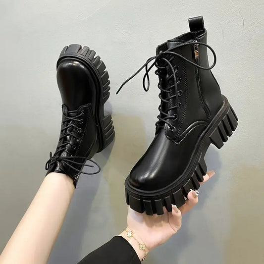 Women's Platform Lace-up Side Zip Boots Beyond Trends Hub