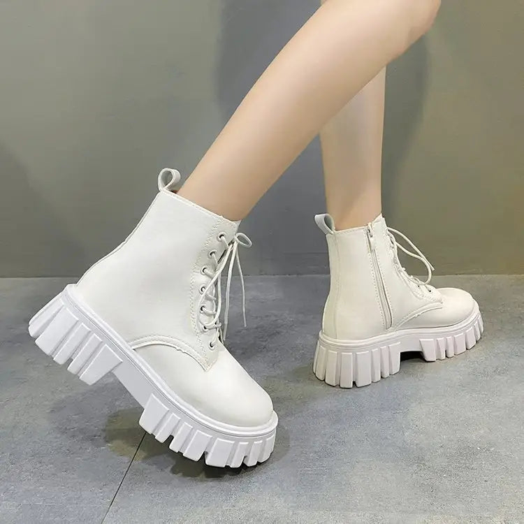 Women's Platform Lace-up Side Zip Boots Beyond Trends Hub