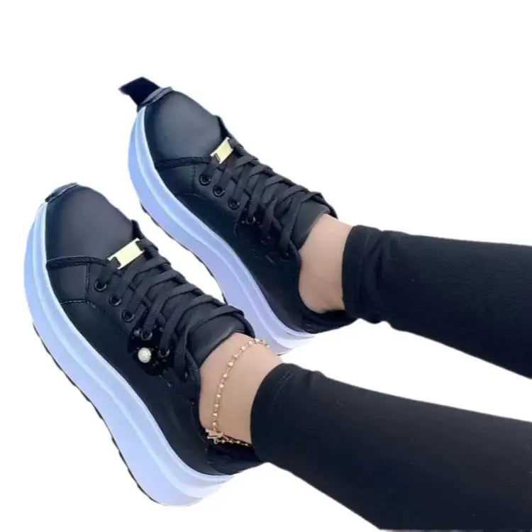 Women's Platform Shoes Lace-up White Shoes Beyond Trends Hub