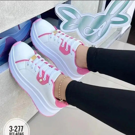 Women's Platform Shoes Lace-up White Shoes Beyond Trends Hub
