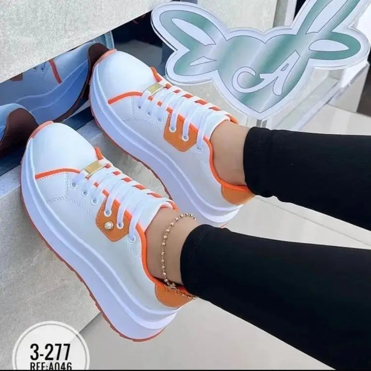 Women's Platform Shoes Lace-up White Shoes Beyond Trends Hub