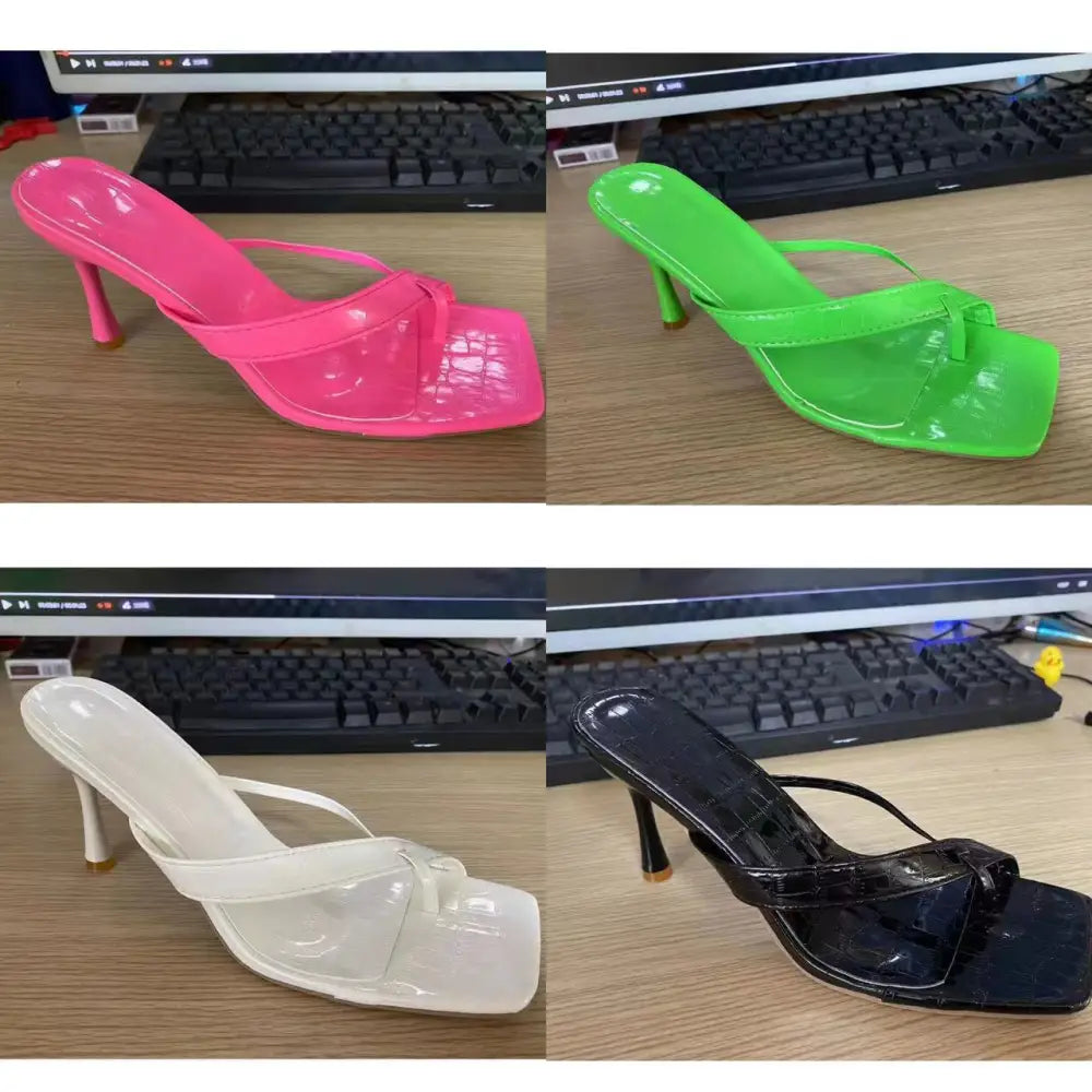 Women’s Plus Size Stiletto Slipper High Heel Sandals