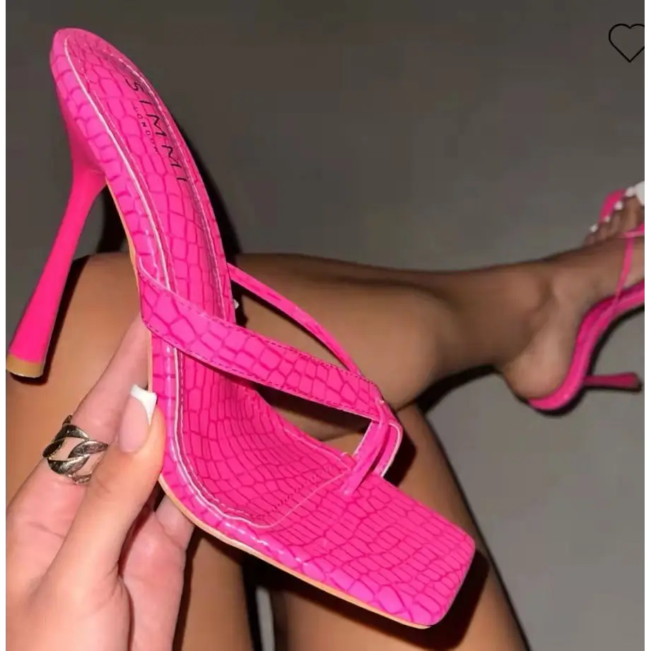 Women’s Plus Size Stiletto Slipper High Heel Sandals - Red / 36