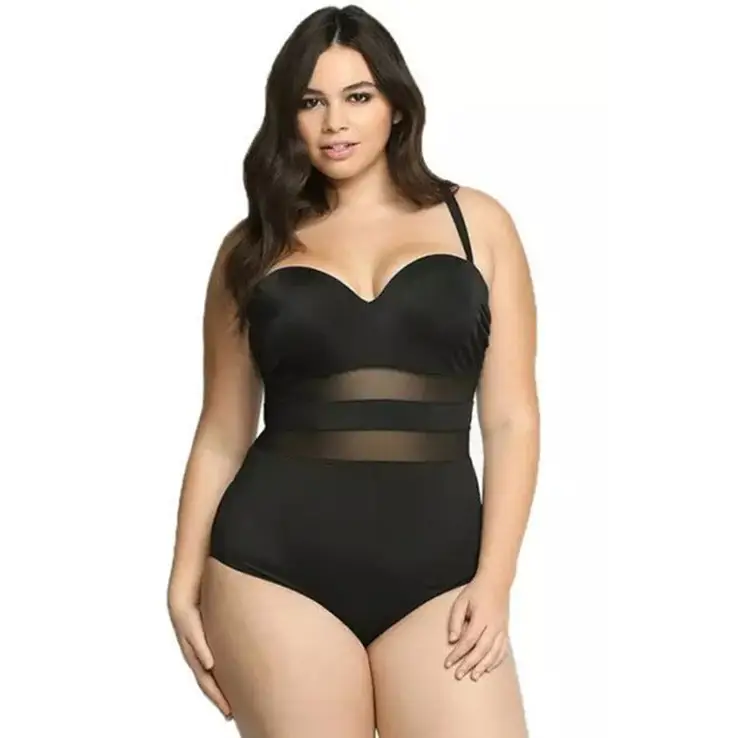 Women’s plus size swimsuit - BlackA / 3XL