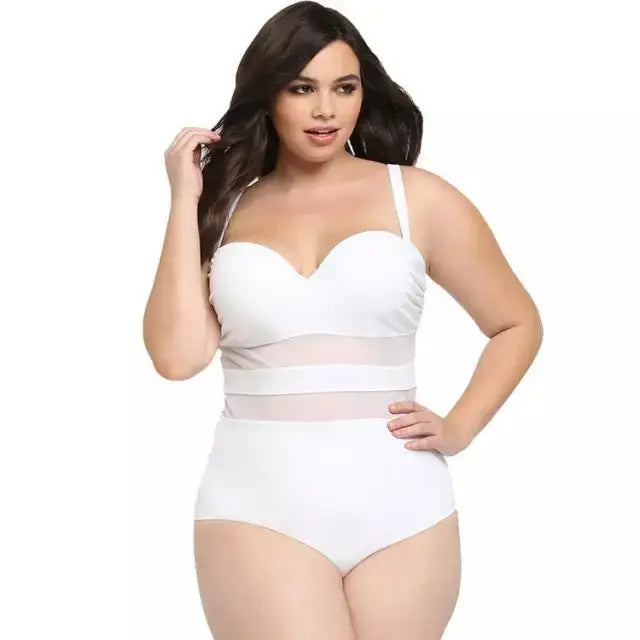 Women’s plus size swimsuit - White / 3XL