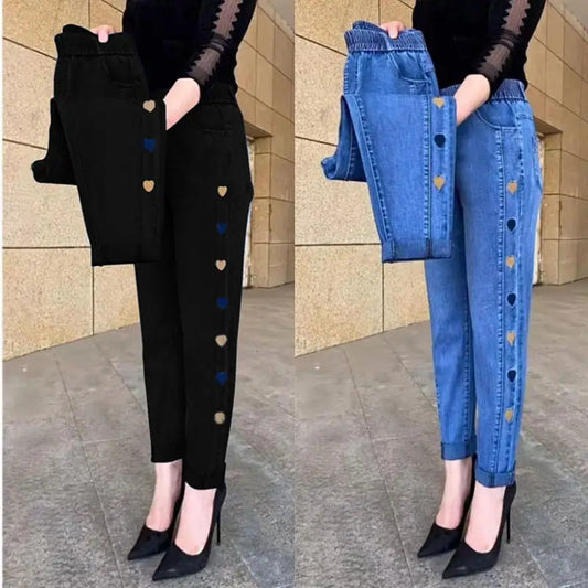 Women’s Plus Size Thin High Waist Stretch Jeans