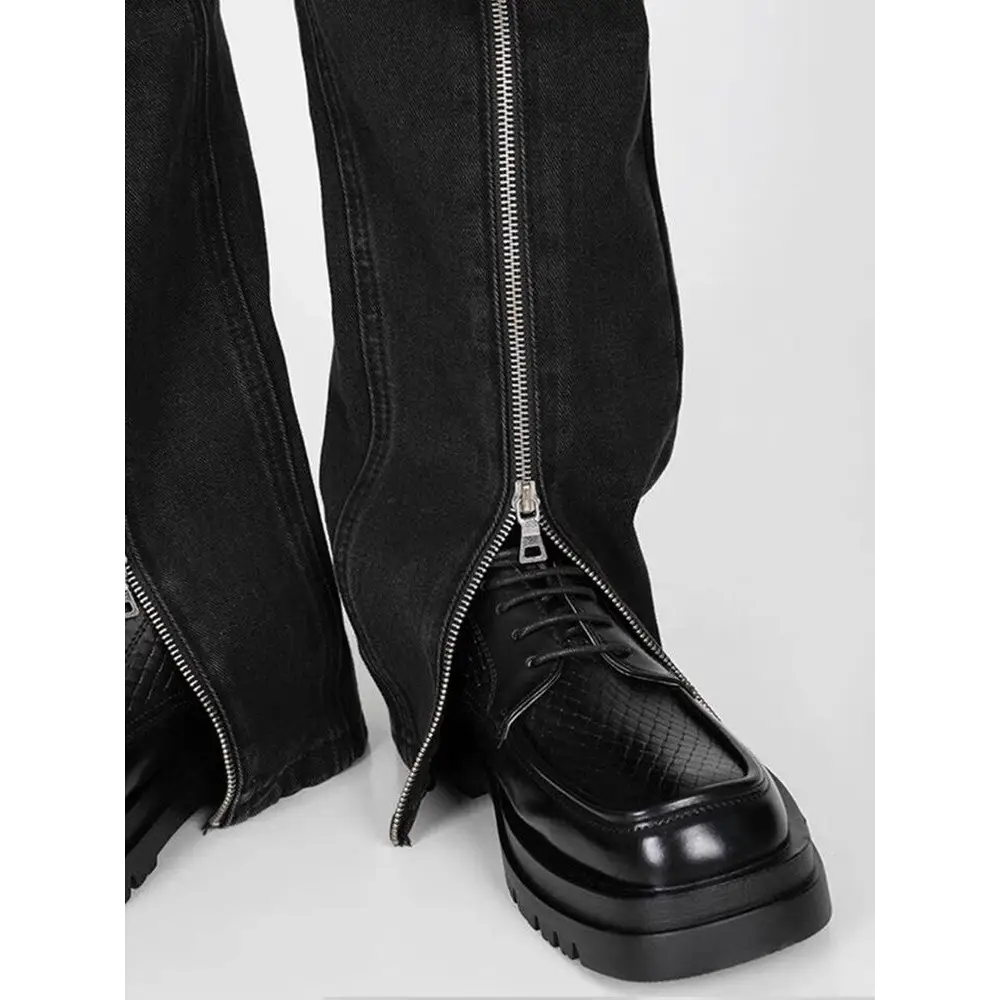 Women’s Plus Size Zipper Design Niche Straight Jeans
