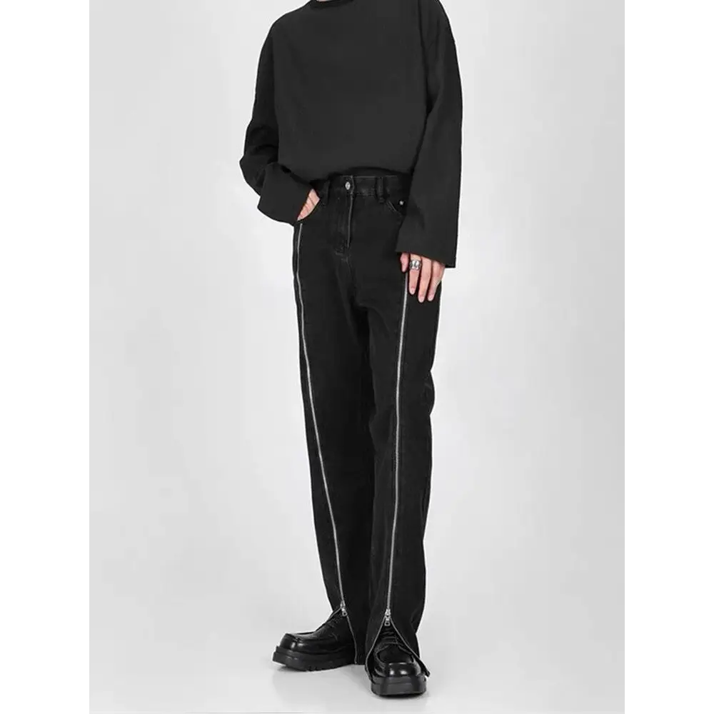 Women’s Plus Size Zipper Design Niche Straight Jeans