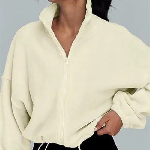 Women's Polar Fleece Sports Velvet Stand Collar Zipper Jacket Beyond Trends Hub