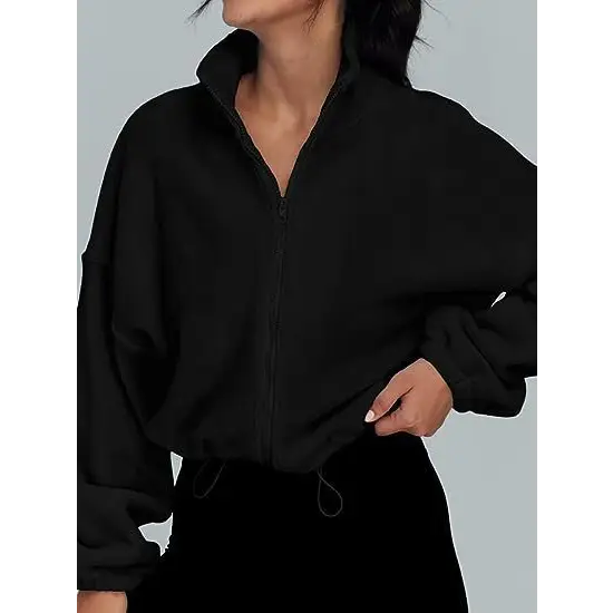 Women's Polar Fleece Sports Velvet Stand Collar Zipper Jacket Beyond Trends Hub