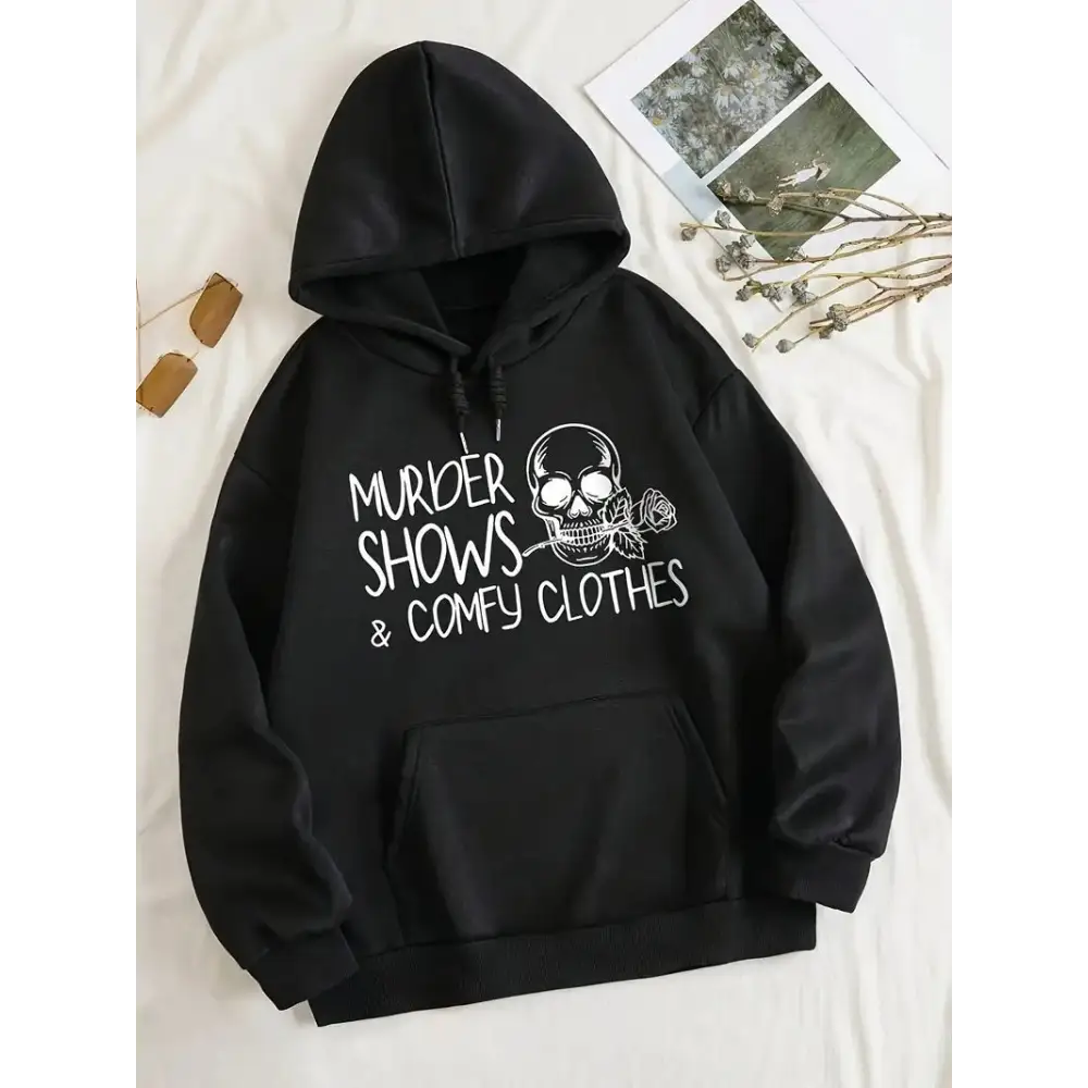 Women’s Printed Hoodie - Black / S - 5