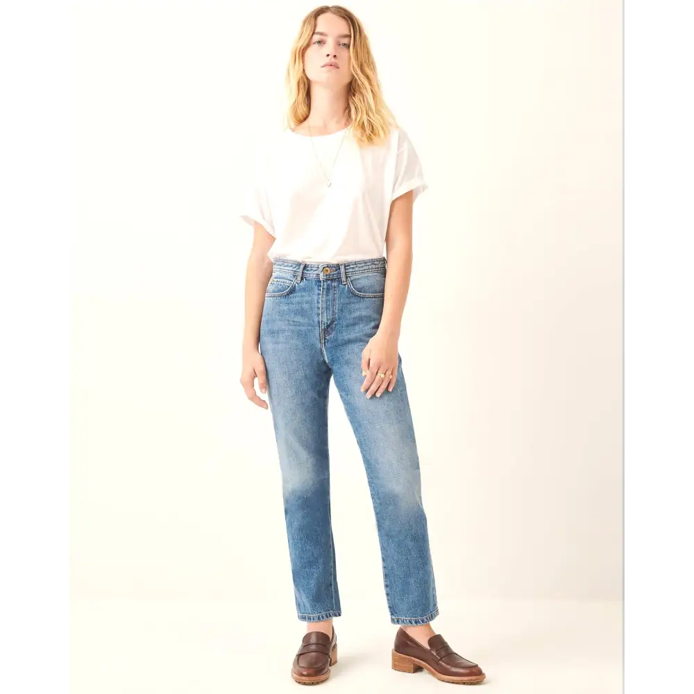 Women's Retro And Fashion All-matching Slim Blue Straight Hip Raise Slim Fit Jeans Beyond Trends Hub