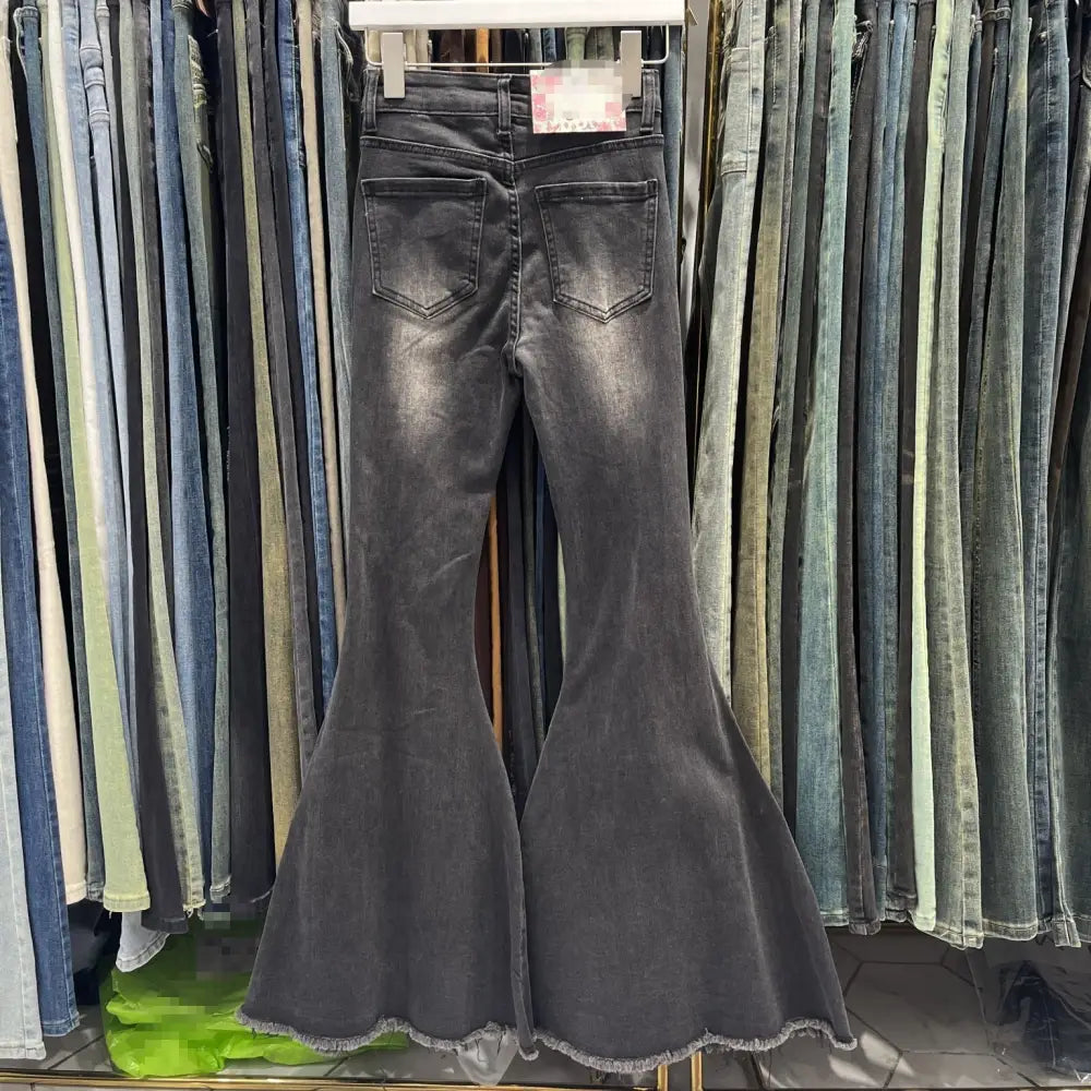 Women's Retro Tattered Jeans Flared Mop Jeans Beyond Trends Hub