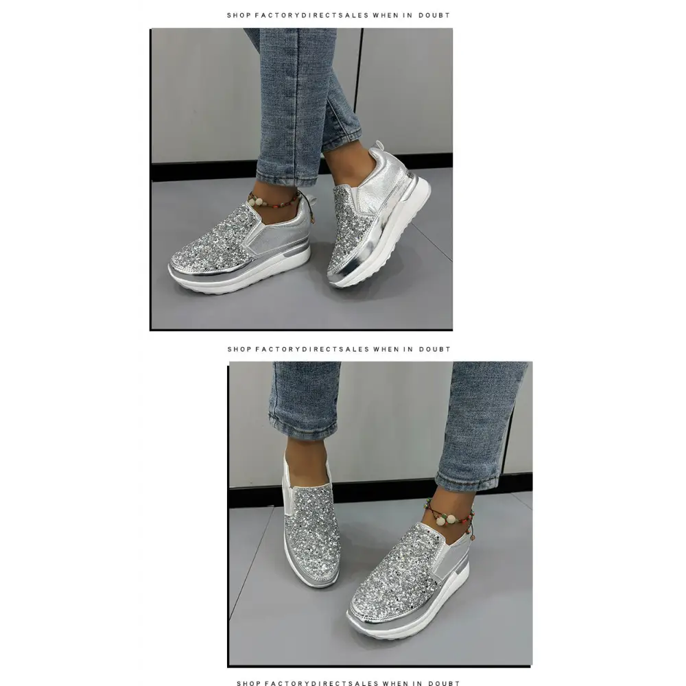 Women's Sequin Casual Thick Sole Sponge Cake Shoes Beyond Trends Hub