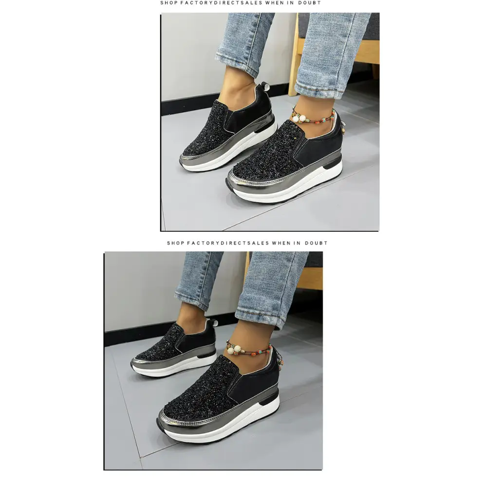 Women's Sequin Casual Thick Sole Sponge Cake Shoes Beyond Trends Hub