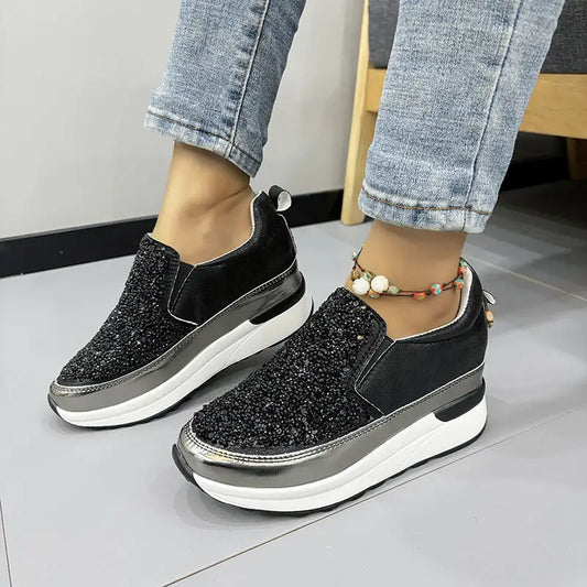 Women's Sequin Casual Thick Sole Sponge Cake Shoes Beyond Trends Hub