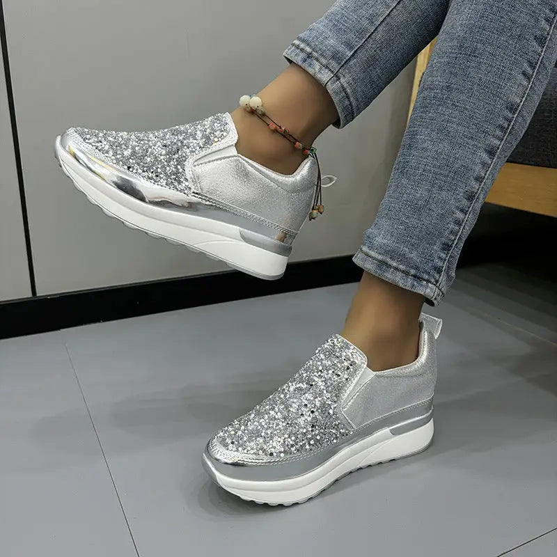Women's Sequin Casual Thick Sole Sponge Cake Shoes Beyond Trends Hub