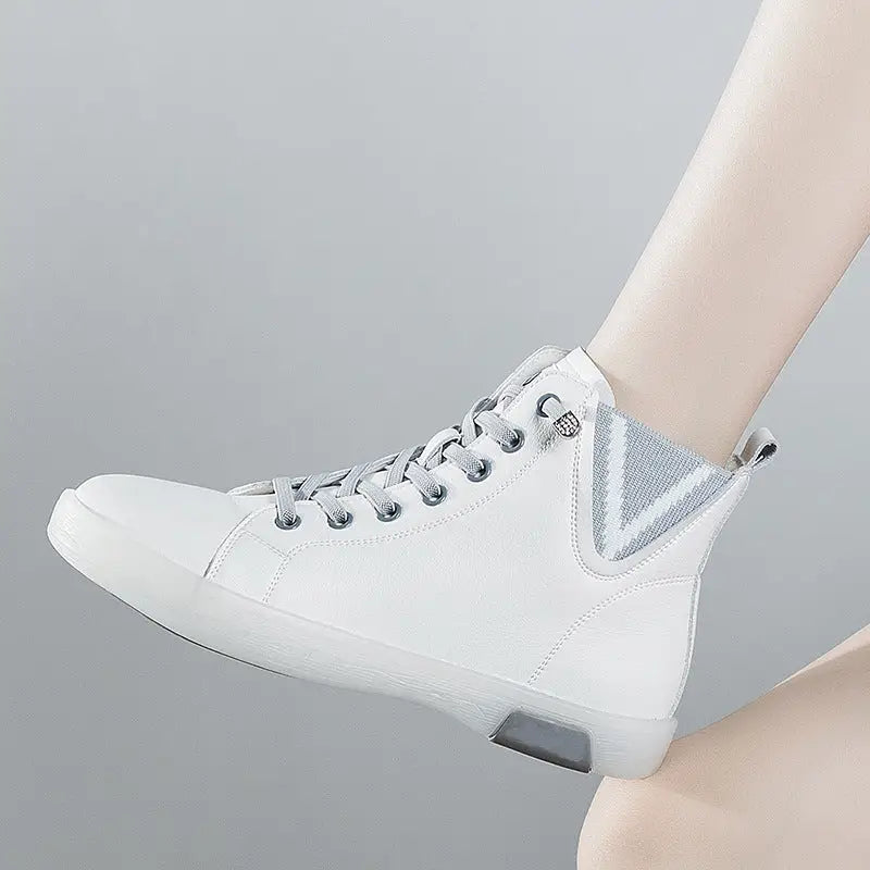 Women's Short Boots Fleece-lined White Shoes Soft Bottom Casual Flat Beyond Trends Hub