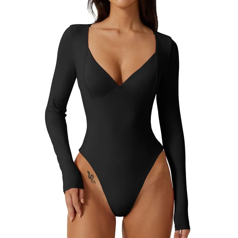 Women's Short Sleeve Bodysuit V Neck Body Suits Seamed Cup Going Out Tops Shirt Beyond Trends Hub