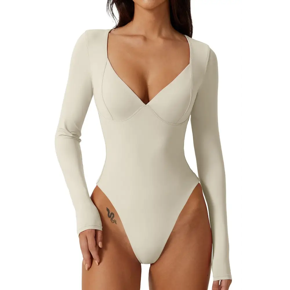 Women's Short Sleeve Bodysuit V Neck Body Suits Seamed Cup Going Out Tops Shirt Beyond Trends Hub