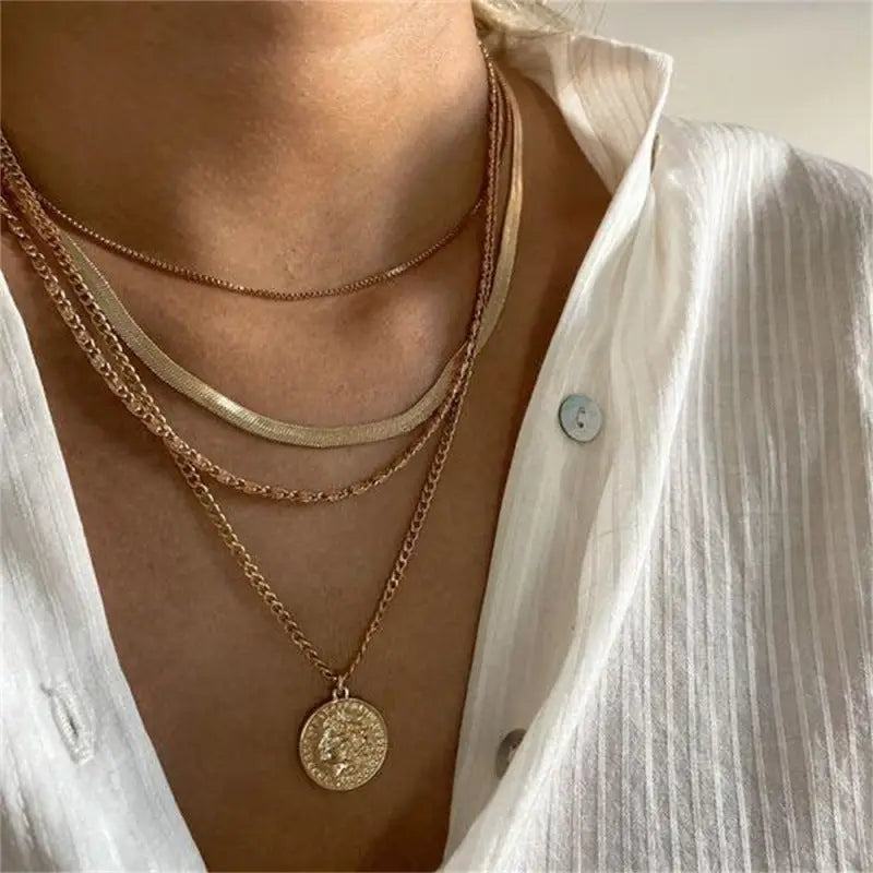 Women’s Simple Fashion Multi-layer Necklace - Nes087112