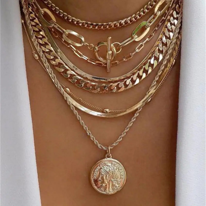 Women’s Simple Fashion Multi-layer Necklace - Nes087119