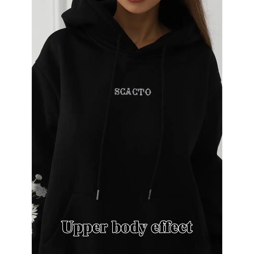 Women's Solid Color Floral Long Sleeved Sweatshirt Beyond Trends Hub